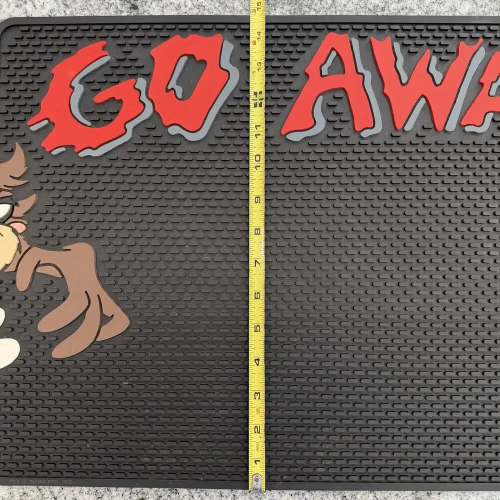 VINTAGE / Super Rare - Side Graphic 1997 Looney Tunes Taz GO AWAY Rubber Doormat